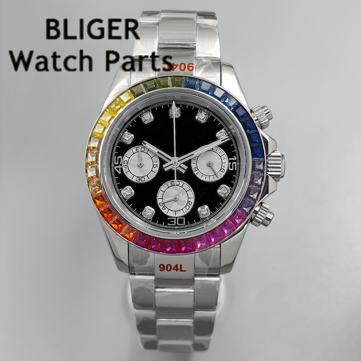 BLIGER Black Panda Dial Multic - Rubber Strap Diver のレビューと価格