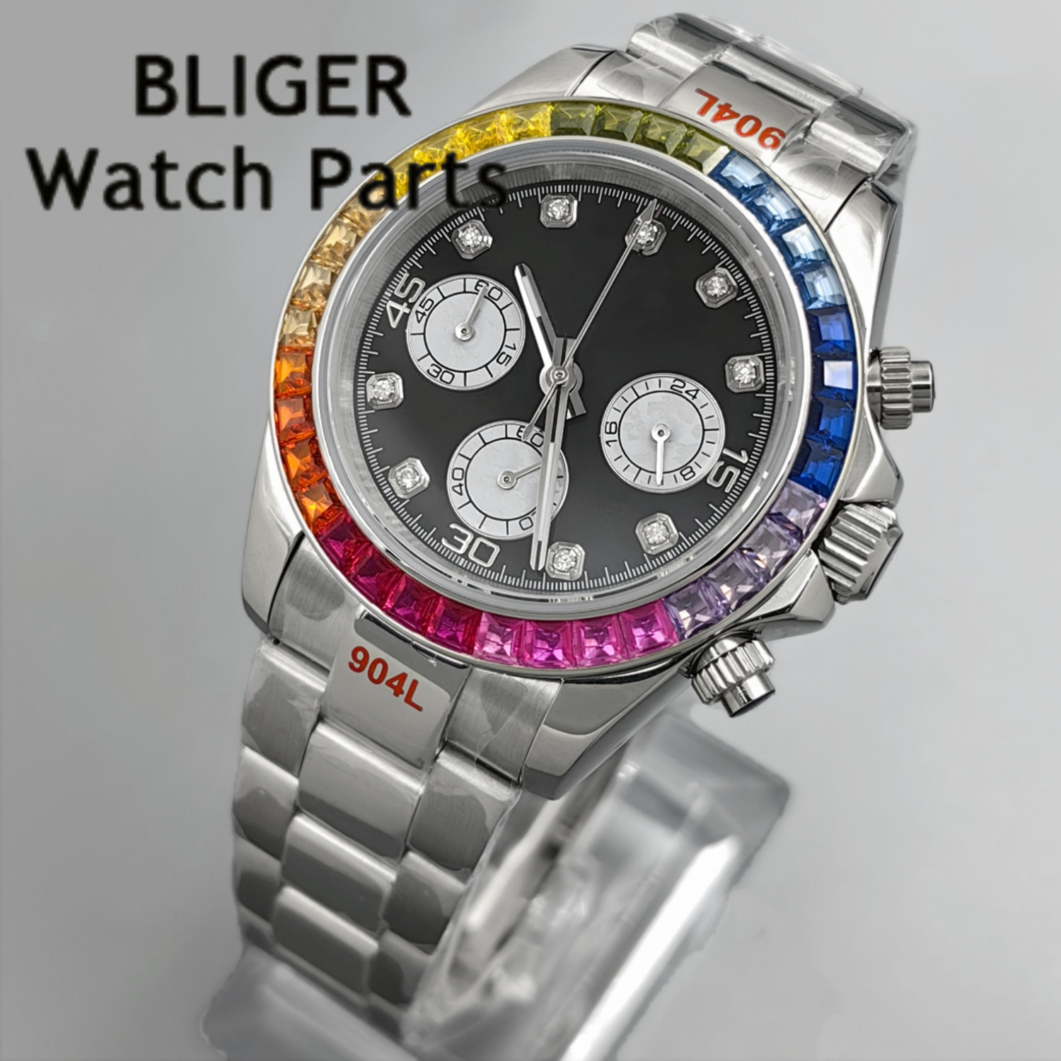 BLIGER Black Panda Dial Multic - Rubber Strap Diver のレビューと価格