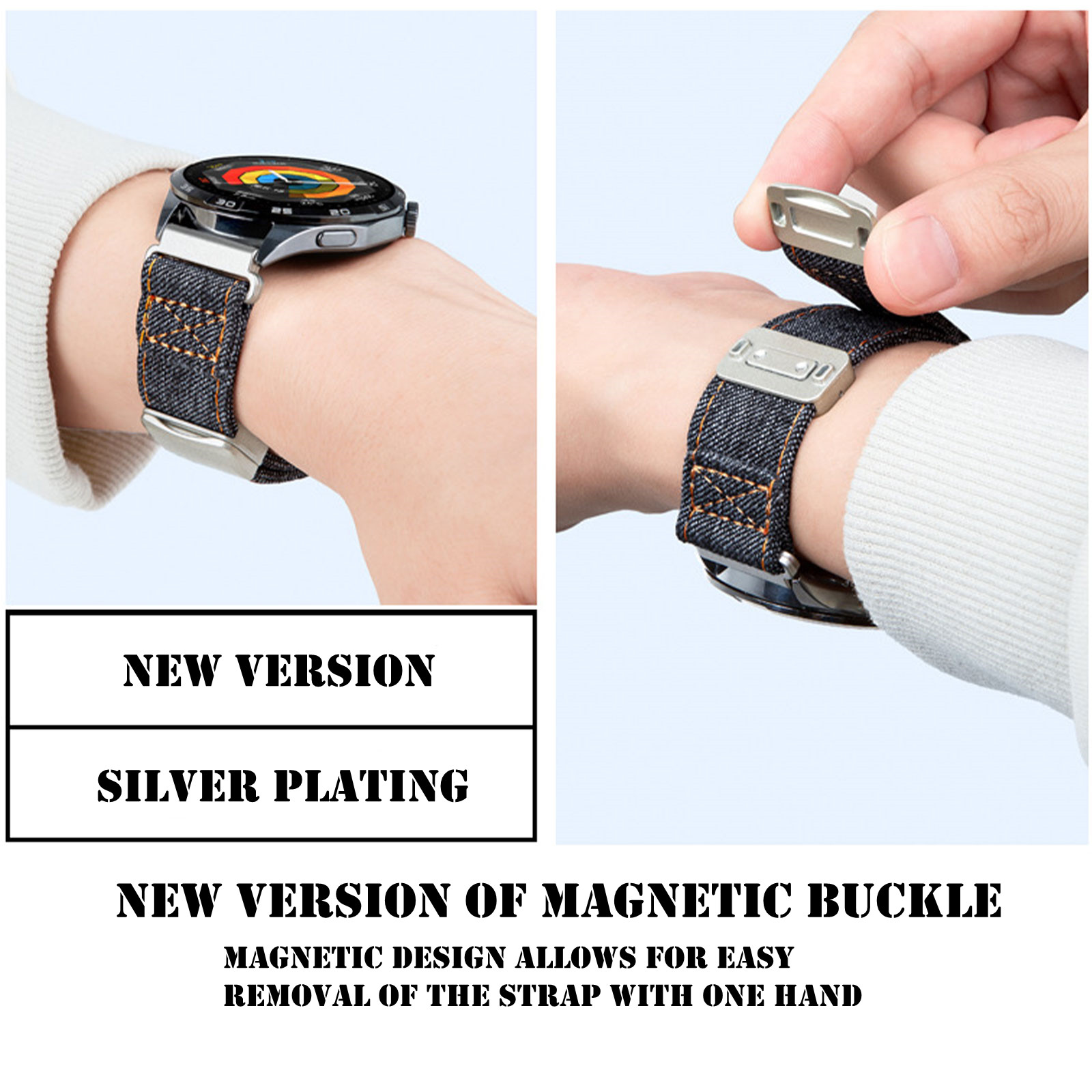 Magnetic Bands for Amazfit Fal - Canvas Strap Watch のレビューと価格