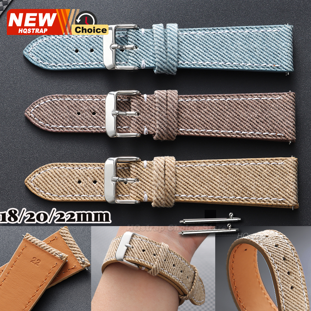 Nylon Denim Fabric Watch Strap - Canvas Strap Watch のレビューと価格