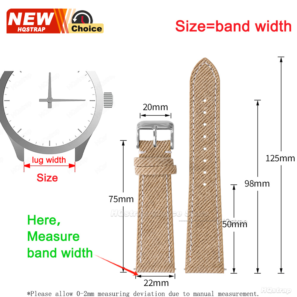 Nylon Denim Fabric Watch Strap - Canvas Strap Watch のレビューと価格