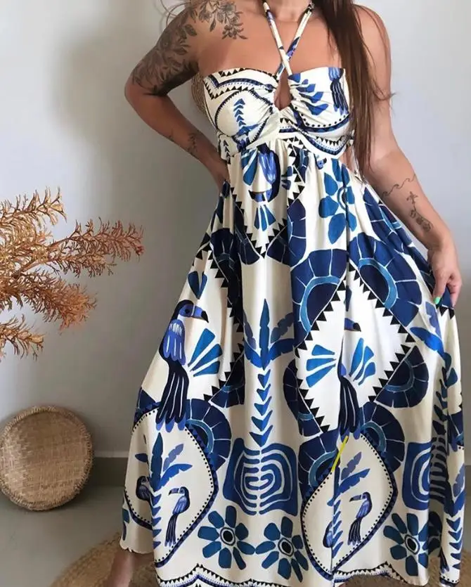 Summer Dress Woman  Vintage Tr - Tropic Strap Vintage のレビューと価格