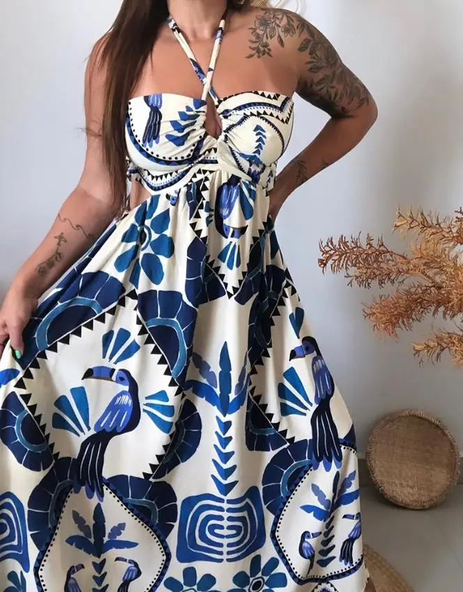 Summer Dress Woman  Vintage Tr - Tropic Strap Vintage のレビューと価格
