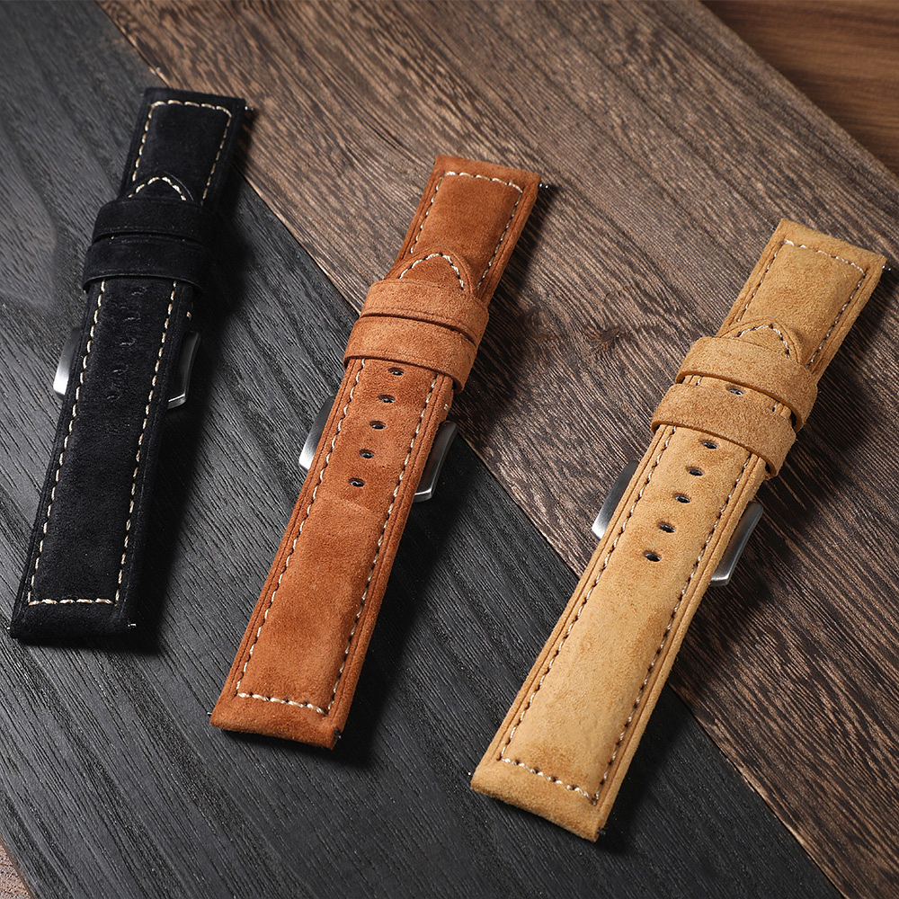 Genuine Suede Watch Strap 22mm - Suede Strap Watch のレビューと価格