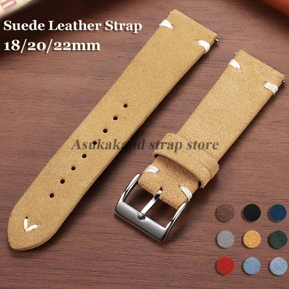 Suede Stitching Genuine Leathe - Suede Strap Watch のレビューと価格