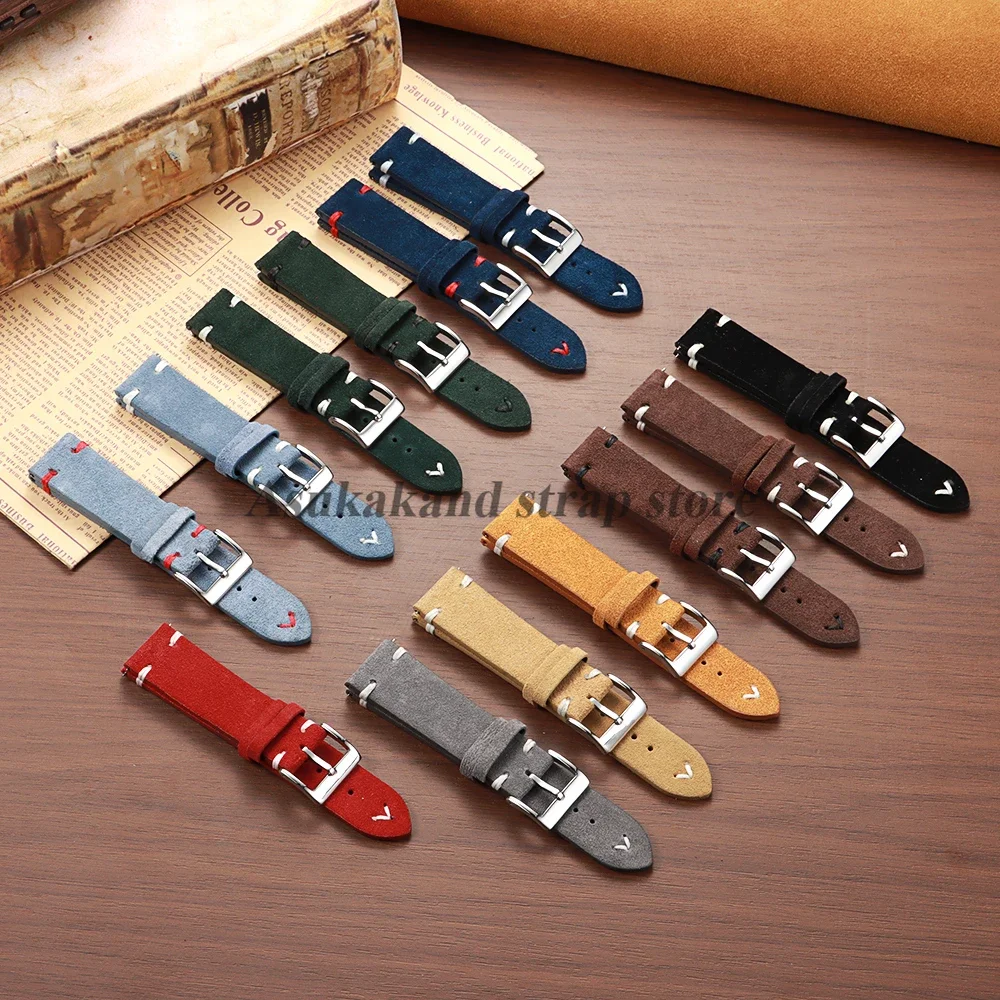 Suede Stitching Genuine Leathe - Suede Strap Watch のレビューと価格