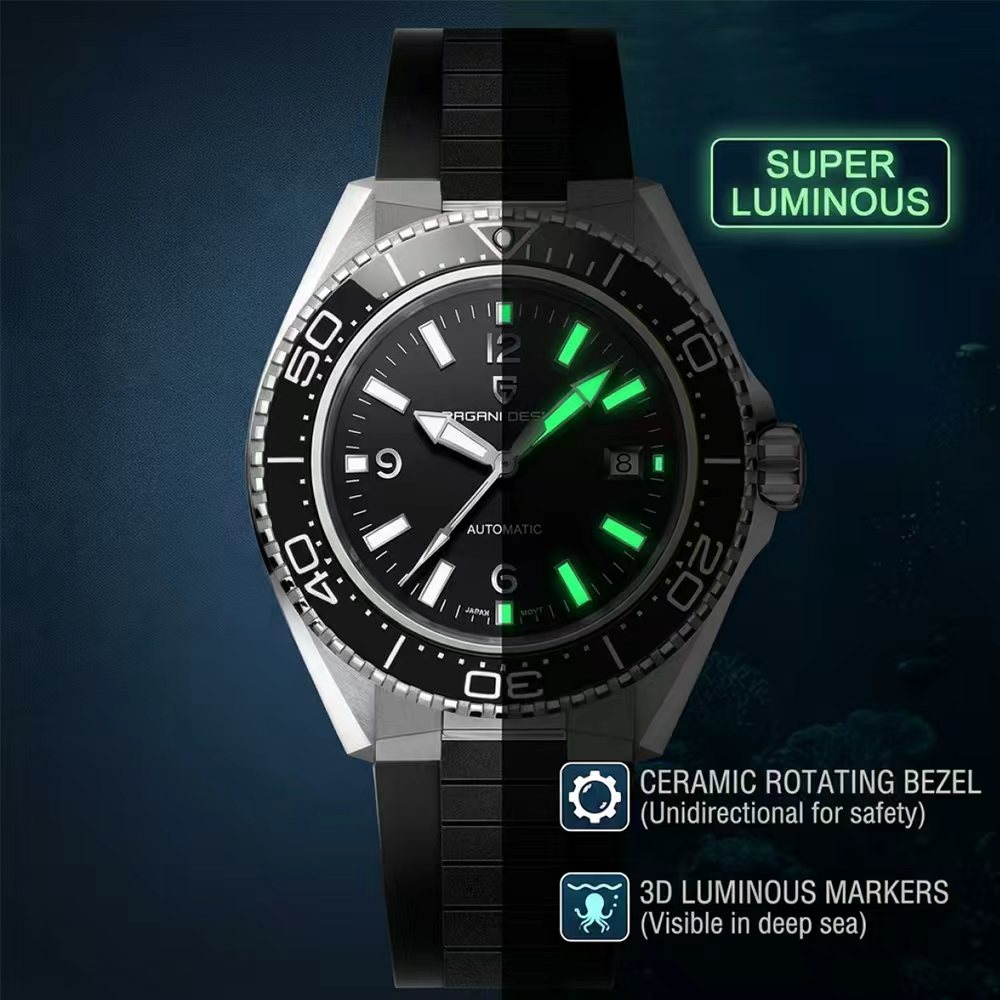 Pagani Design Luxury Men's Aut - Rubber Strap Diver のレビューと価格