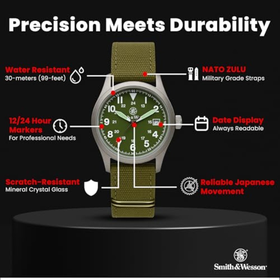 Men's Military Watch, 3 Interc - Canvas Strap Watch のレビューと価格