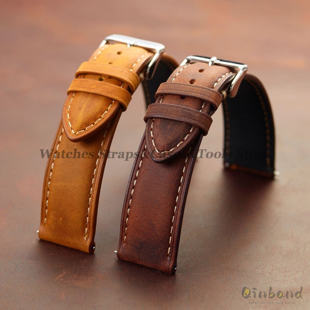 Vintage Cowhide Leather Watch  - Leather Strap Quick Release のレビューと価格